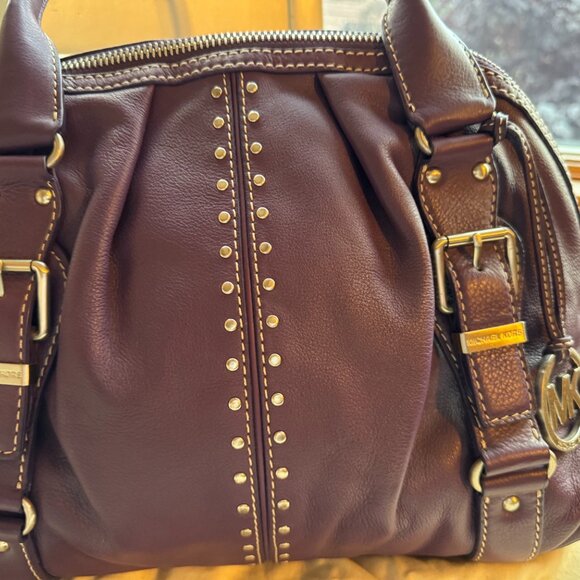 Michael Kors Studded Tote in Rich Plum 💜 Travel-Ready - Picture 2 of 9